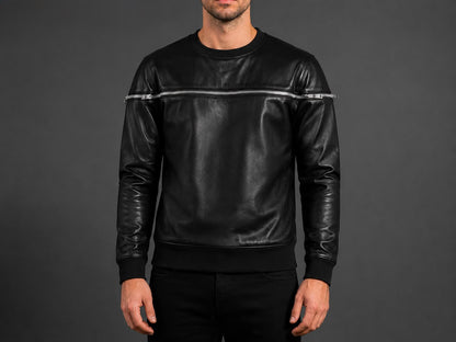 AXIOM LEATHER SWEATSHIRT