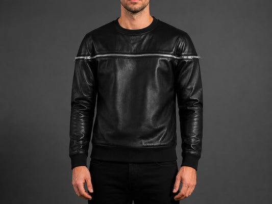 AXIOM LEATHER SWEATSHIRT