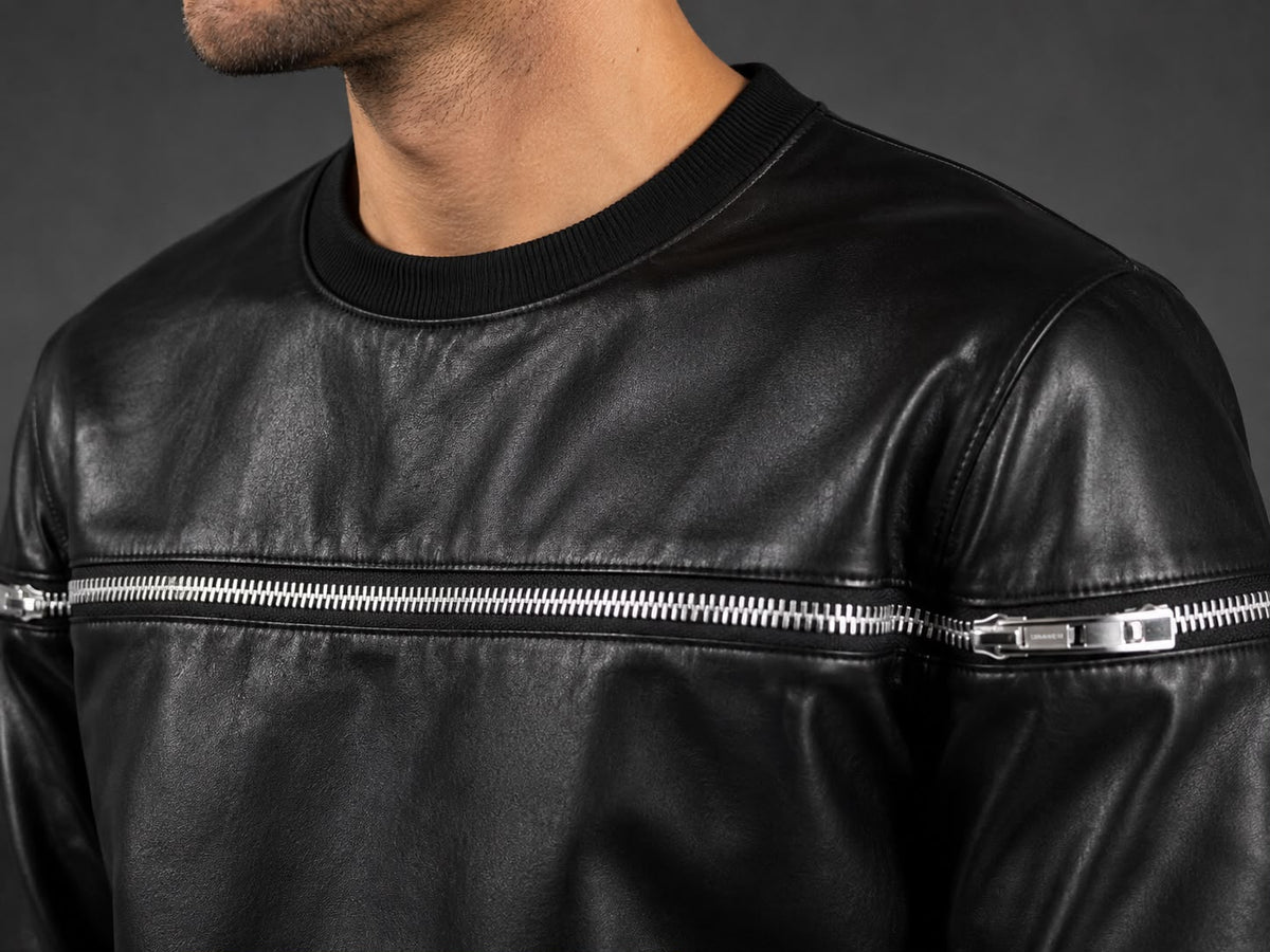 AXIOM LEATHER SWEATSHIRT